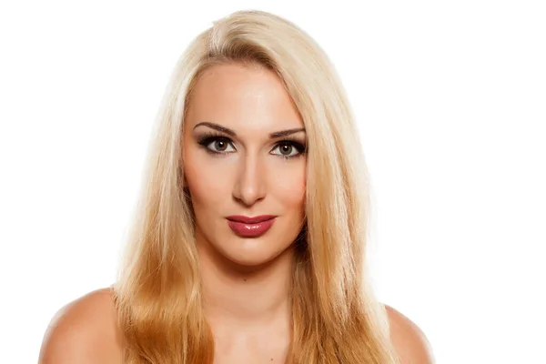 Portrait Attractive Blonde Makeup — Stock Photo, Image