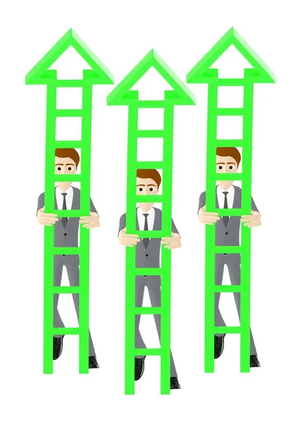 3d character , man , people holding ladders