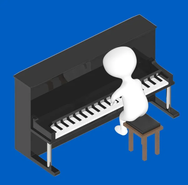 3d character , man playing piano