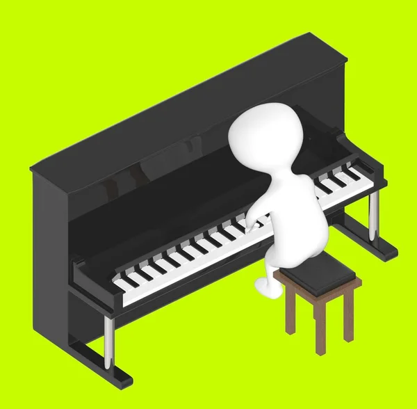 3d character , man playing piano