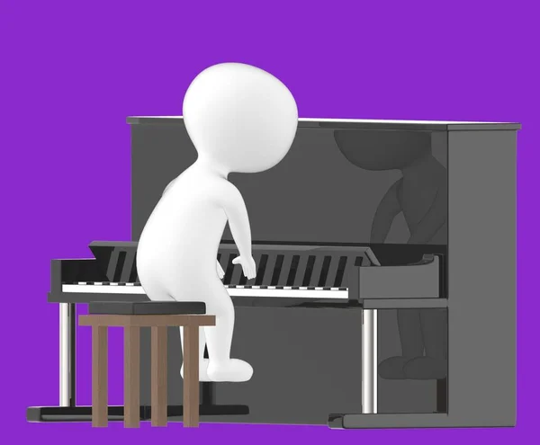 3d character , man playing piano