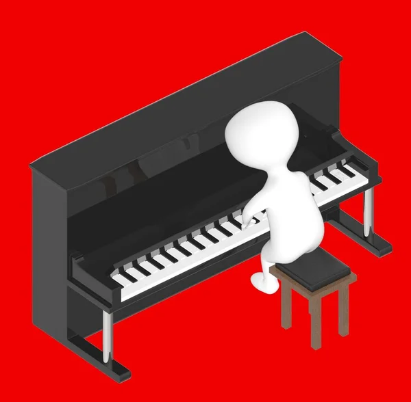 3d character , man playing piano