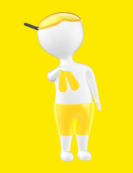 3d character , man swimming suit character