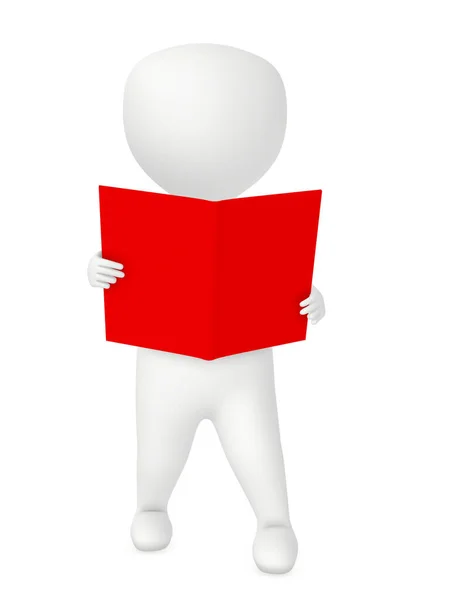 Personaggio Uomo Possesso Lettura Libro Rendering — Foto Stock