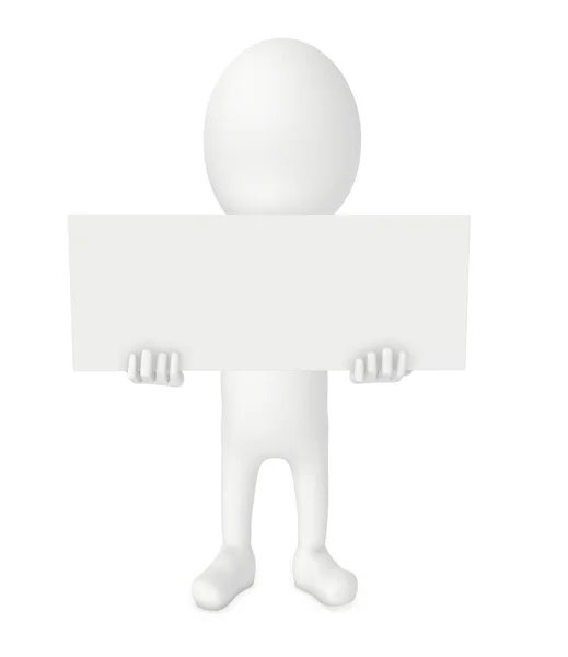 Character Man Holding Emplty Board Rendering — Stock Photo, Image