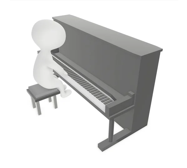 Character Man Playing Piano Rendering — ストック写真