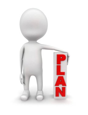Kırmızı dikey plan metin kavramına sahip 3D adam
