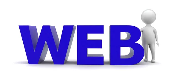 Man Presenterar Webbkoncept Rendering — Stockfoto