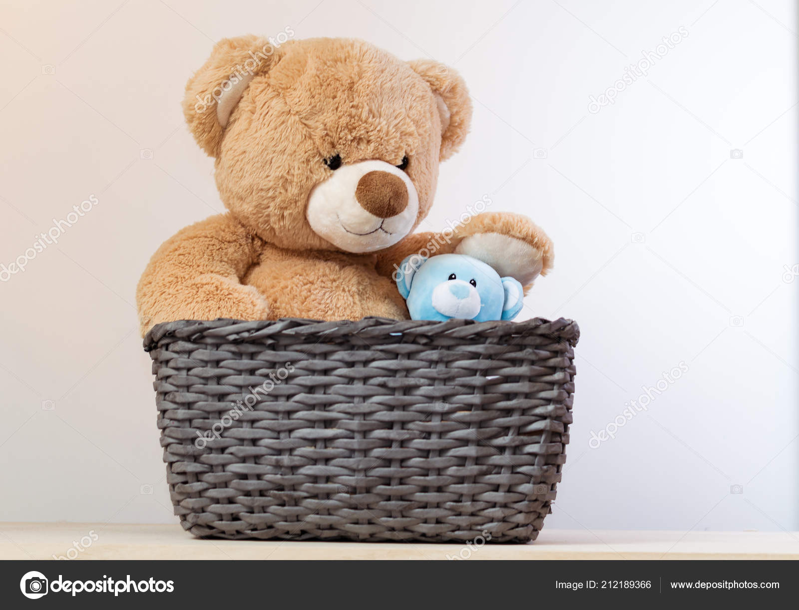 teddy bear in a basket