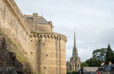 Kış manzara Leon, İspanya, çam ile forrest ön plan ve kar kaplı dağlar içinde belgili tanımlık geçmiş,