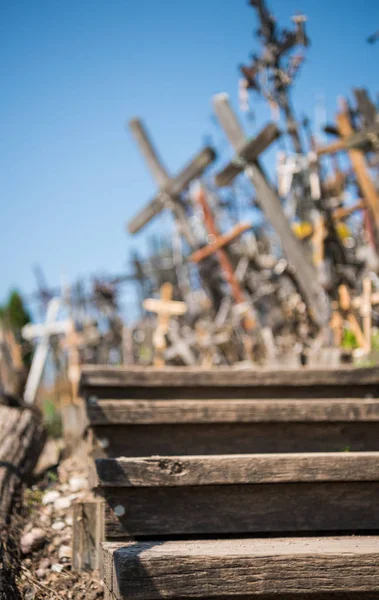 Hill Crosses Monumento Único Historia Arte Folclórico Religioso Siauliai Lituania —  Fotos de Stock