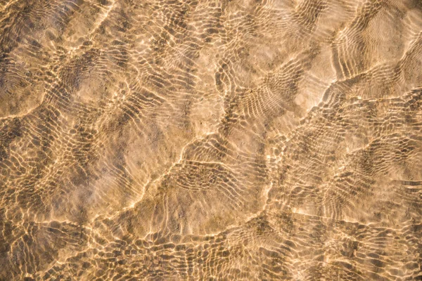 Sandhintergrund Textur Unter Wasser Transparentes Wasser Plätschert Sandwellen Und Sonnenlicht — Stockfoto