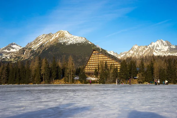 Lac Strbske Pleso High Tatras Slovaquie Paysage Hivernal — Photo