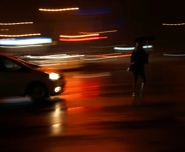 Situación Peligrosa Cruce Cebra Desenfoque Intencional Del Movimiento — Foto de Stock