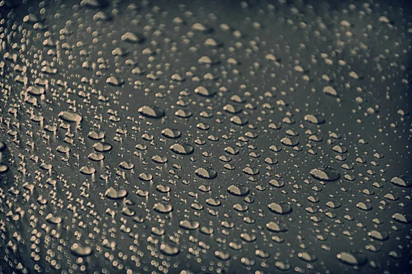 Close up water drops on metal surface can be used for web design — Stock Photo, Image