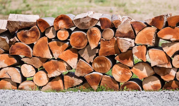 Pile of wood logs ready for winter