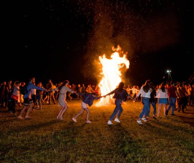 Vorochevo, Ukrayna - 16 Temmuz 2017: Lemko Vatra Festivali Voro