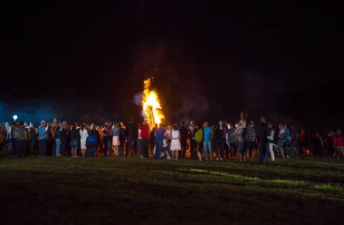Vorochevo, Ukrayna - 16 Temmuz 2017: Lemko Vatra Festivali Voro