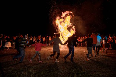 Vorochevo, Ukrayna - 16 Temmuz 2017: Lemko Vatra Festivali Voro