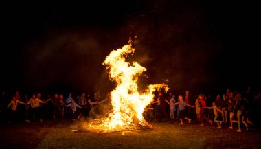 Vorochevo, Ukrayna - 16 Temmuz 2017: Lemko Vatra Festivali Voro