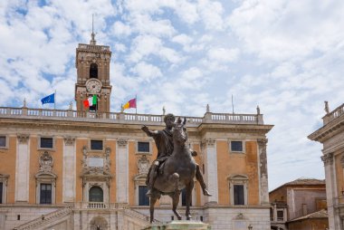 Roma, İtalya - 3 Mayıs 2019: Piazza del Campidoglio
