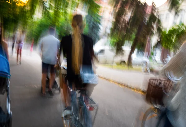 Abstract Blurred Background People Park Summertime Defocused Image — Stock Photo, Image
