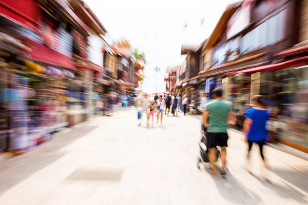 Busy city people going along the street. Intentional motion blur — Stock Photo, Image