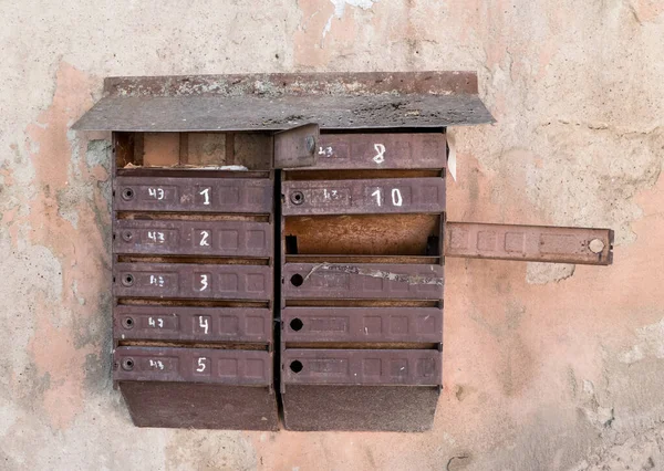 Old rusty mailboxes — Stock Photo, Image