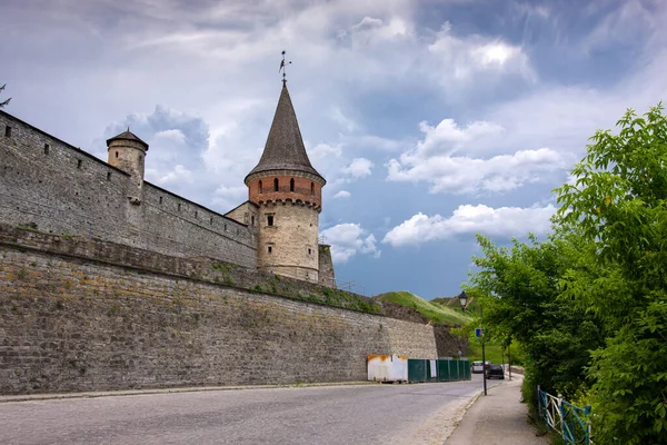 Vista Sulla Fortezza Kamyanets Podilskiy Ucraina Estate — Foto Stock