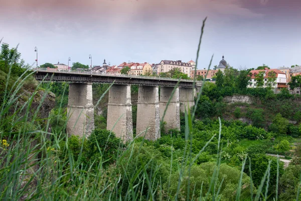 Kilátás Kamyanets Podilskiy Város Ukrajnában Nyáron — Stock Fotó