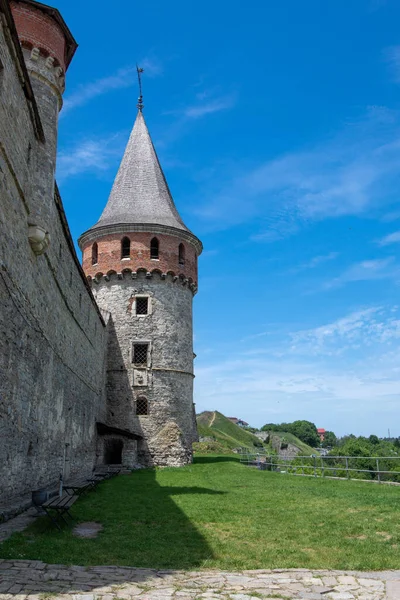 Vista Sulla Fortezza Kamyanets Podilskiy Ucraina Estate — Foto Stock