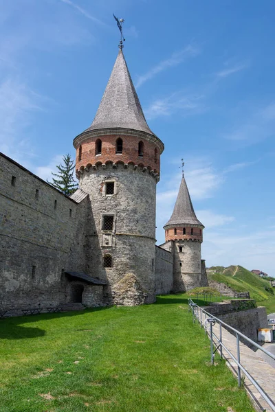 Vista Sulla Fortezza Kamyanets Podilskiy Ucraina Estate — Foto Stock