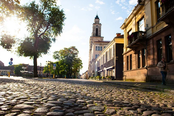 Kaunas Lithuanian 2015年7月12日 カウナス通り カウナス旧市街の眺め カウナスはリトアニア第2の都市です — ストック写真