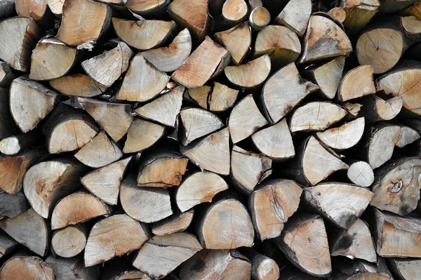 Kışa Hazır Odun Yığını Tahta Günlük Kaydı Dokusu Arkaplanı — Stok fotoğraf
