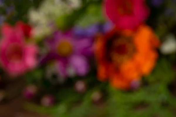 Defokted Kép Gyönyörű Csokor Fényes Virágok — Stock Fotó