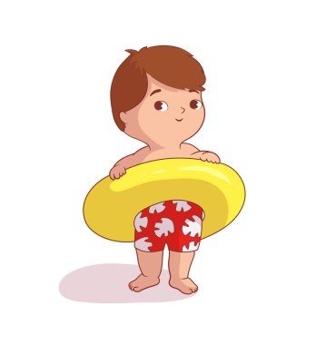 Sarı Kauçuk halka olan küçük çocuk