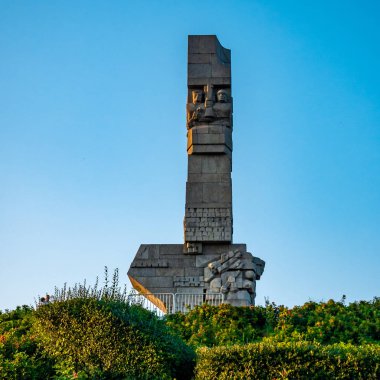Gdansk, Polonya - 08/16/2018. Westerplatte anıt.