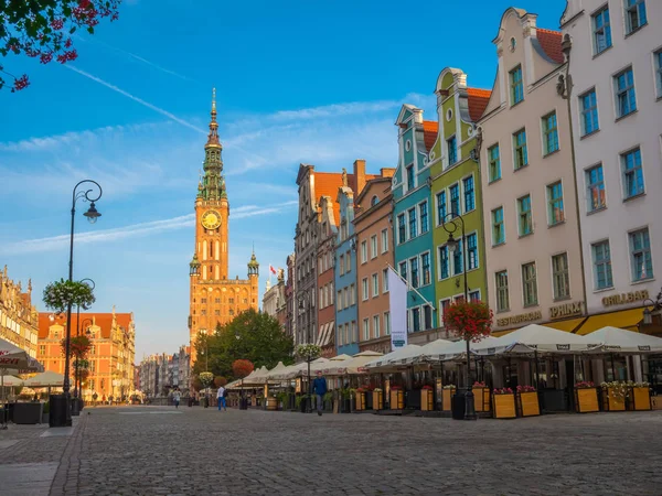 Gdansk Poland 2018 Old Town Long Market Street — Stock Photo, Image