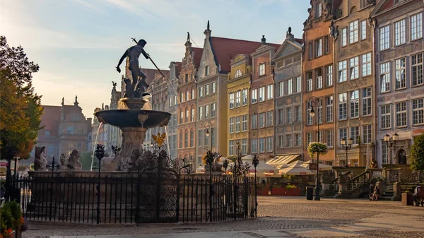 Gdansk Polonia 2018 Escultura Antigua Neptuno Casco Antiguo Gdansk — Foto de Stock