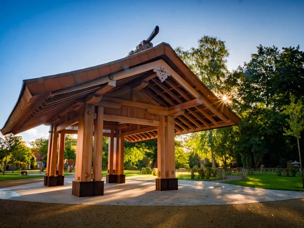 Pagoda Madera Oliwa Park — Foto de Stock