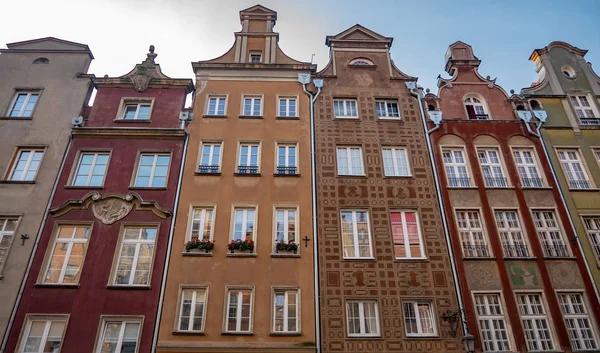 Fachada Hermosos Edificios Típicos Casco Antiguo Gdansk — Foto de Stock