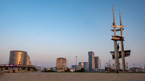 Promenade Kosciuszko Sur Place Gdynia Voiles Monument Monument Joseph Conrad — Photo