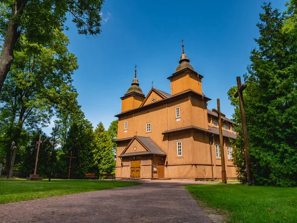 Dřevěný Katolický Kostel Narew Podlaskie Polsko — Stock fotografie