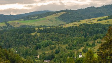 Dağların manzarası. Pieniny, Polonya.