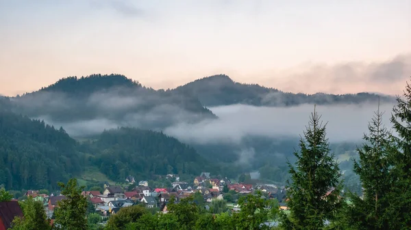 Scenic view of Szczawnica village, southern Poland. Summer in Pieniny Mountains.