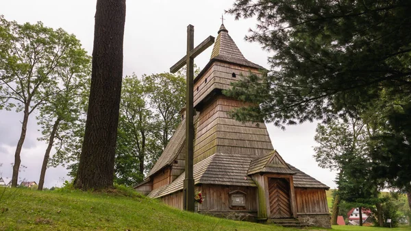 Gotický Dřevěný Kostel Grywaldu — Stock fotografie