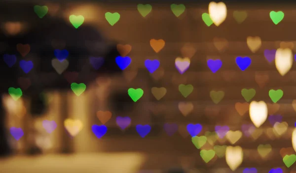 Bokeh garland kalp salonu penceresi vitrin parlama arka plan doku defocus