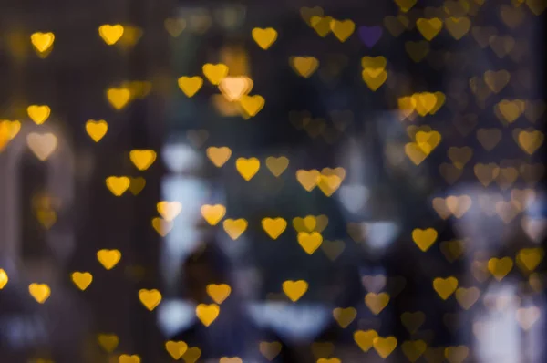 Bokeh garland kalp salonu penceresi vitrin parlama arka plan doku defocus