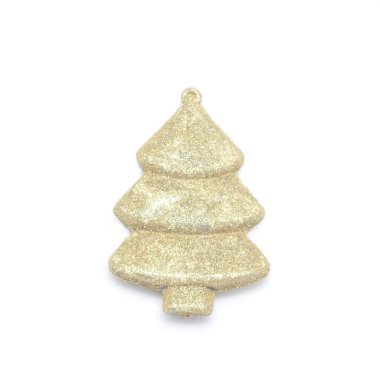 Yeni yıl oyuncağı Noel ağacı beyaz bir arka planda izole edilmiş..