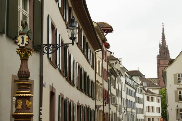 Sviçre Basel Kasabasının Şehir Merkezinde Eski Bina — Stok fotoğraf
